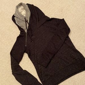 Double hooded asymmetrical hoodie